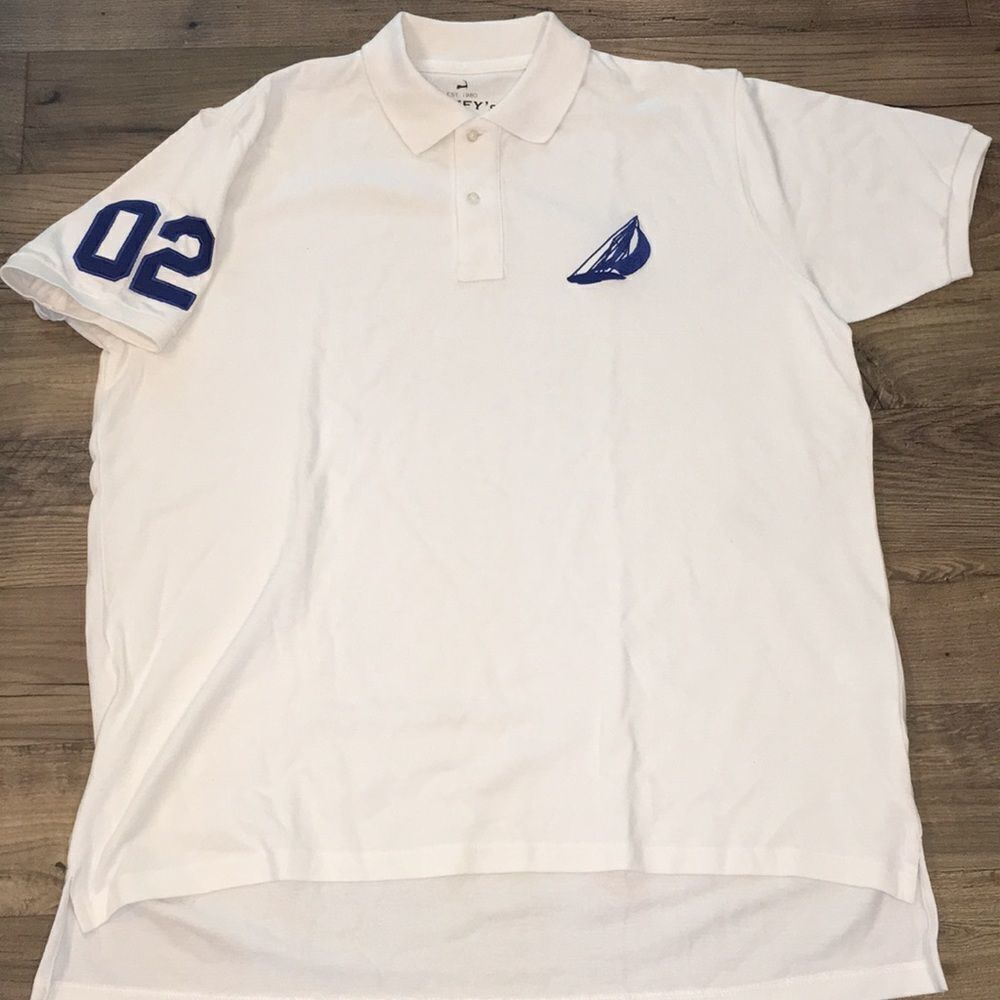 New Cuffy’s Cape Cod white sailing polo golf shirt